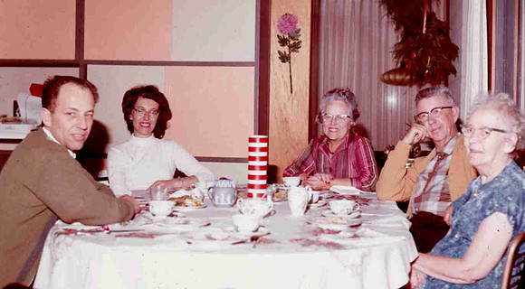 L>R Tom Kraft, Helen Stephens, Belva Kraft, Bill Kraft, Gertrude Stephens